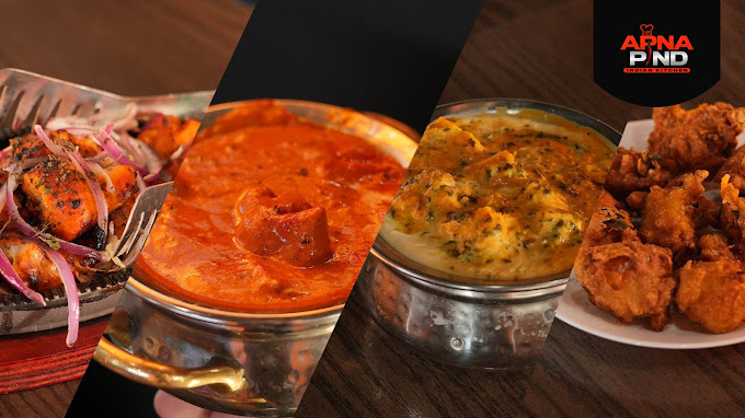 flavorful Indian dishes – tandoori, butter chicken, and paneer curry.