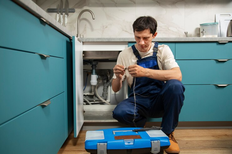 Plumber and under sink cabinet