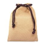 Drawstring bag isolated on white background.Sackcloth drawstring bag isolated